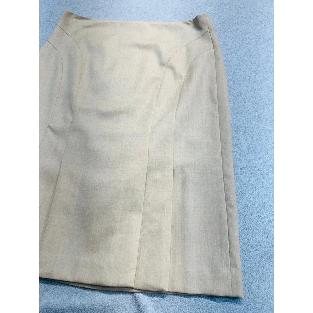 Ann Taylor LOFT Women 6 Tan A-Line Career Skirt Knee Length Lined Office Classic